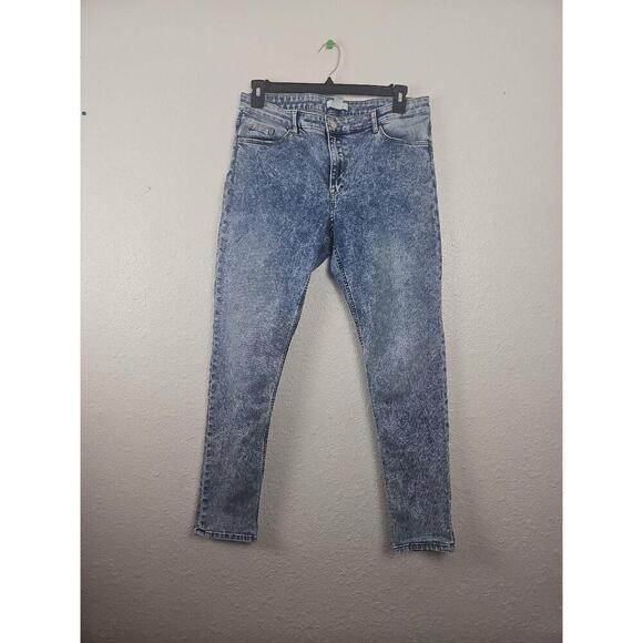 H&M Light Blue Acid Wash Jeggings Back Pocket Women's Jeans Size 14 - Picture 2 of 6